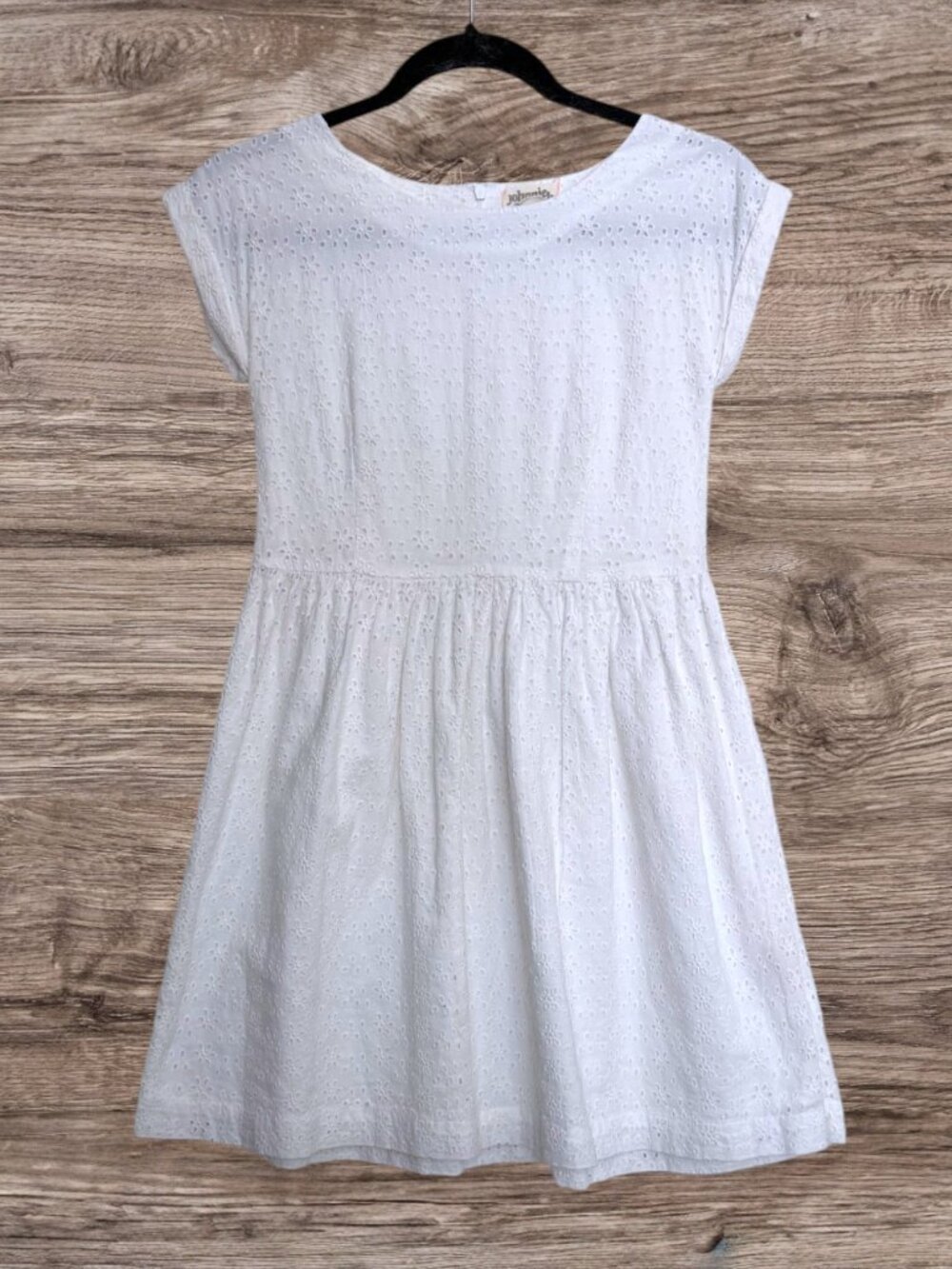 Johnnie b Boden White Cotton Eyelet Fit & Flare Dress Girls 13-14Y Beach Resport